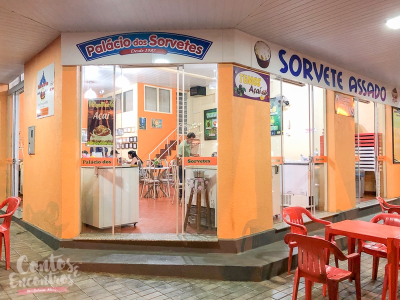 lugares diferentes para comer em Bonito - Palácio dos Sorvete - sorvete assado