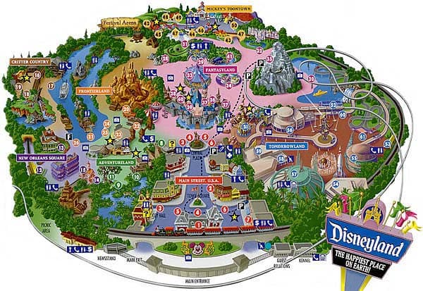 mapa da Disney Los Angeles